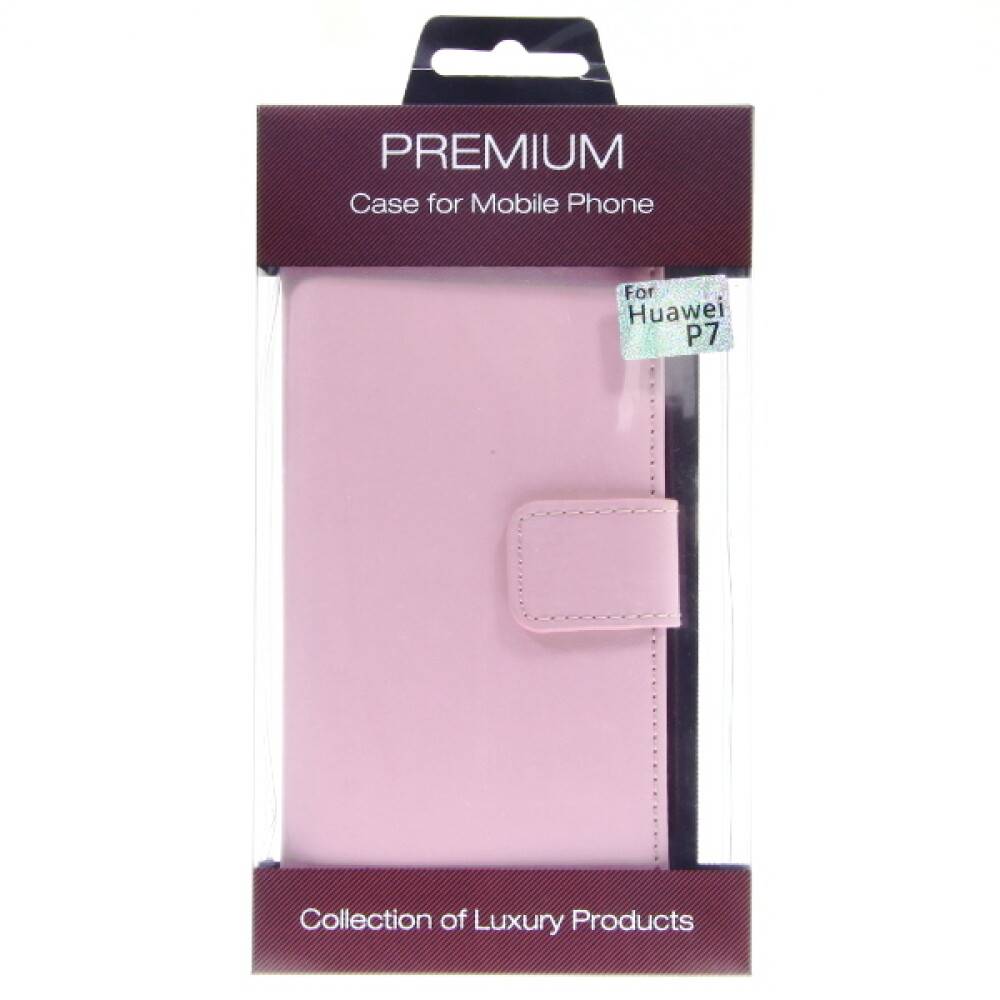 Lederhülle Handyhülle für Huawei P7 Rosa 4250710554003