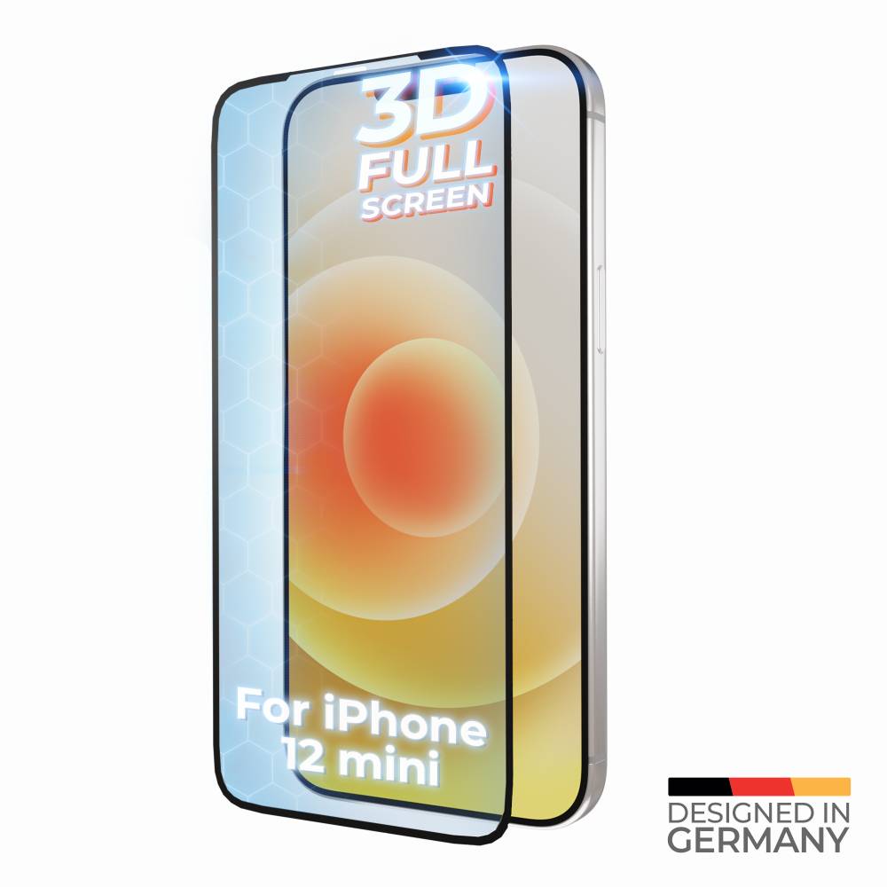 prio 3D Displayschutzglas für iPhone 12 mini schwarz