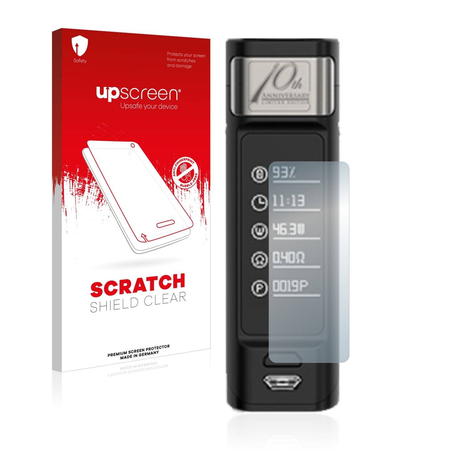 upscreen Scratch Shield Clear Premium Displayschutzfolie für Joyetech Espion Solo