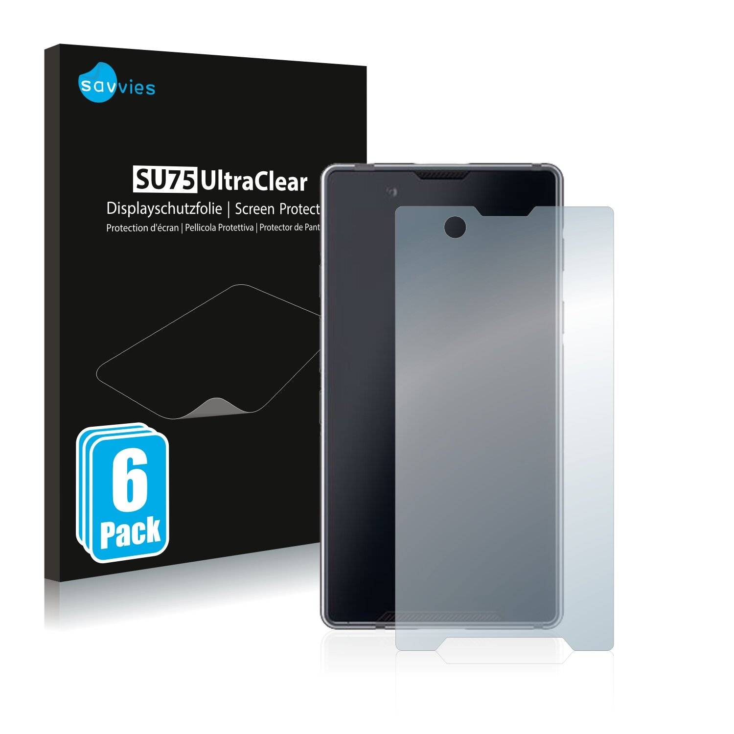 6x Savvies SU75 Displayschutzfolie für Bittium Tough Mobile