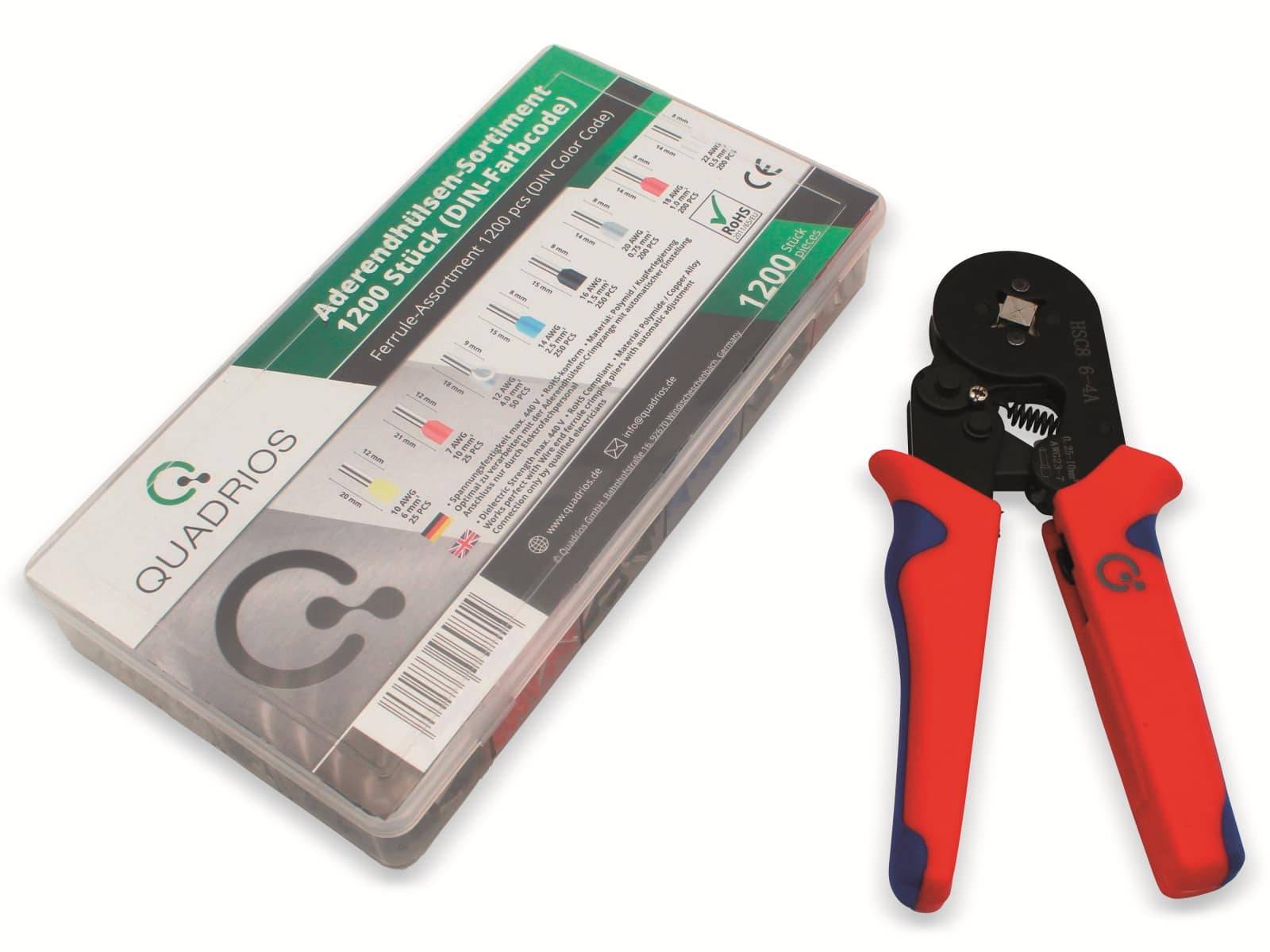 QUADRIOS Aderendhülsen-Set mit Crimpzange 2005CA001, 440 V, 1200 Stück