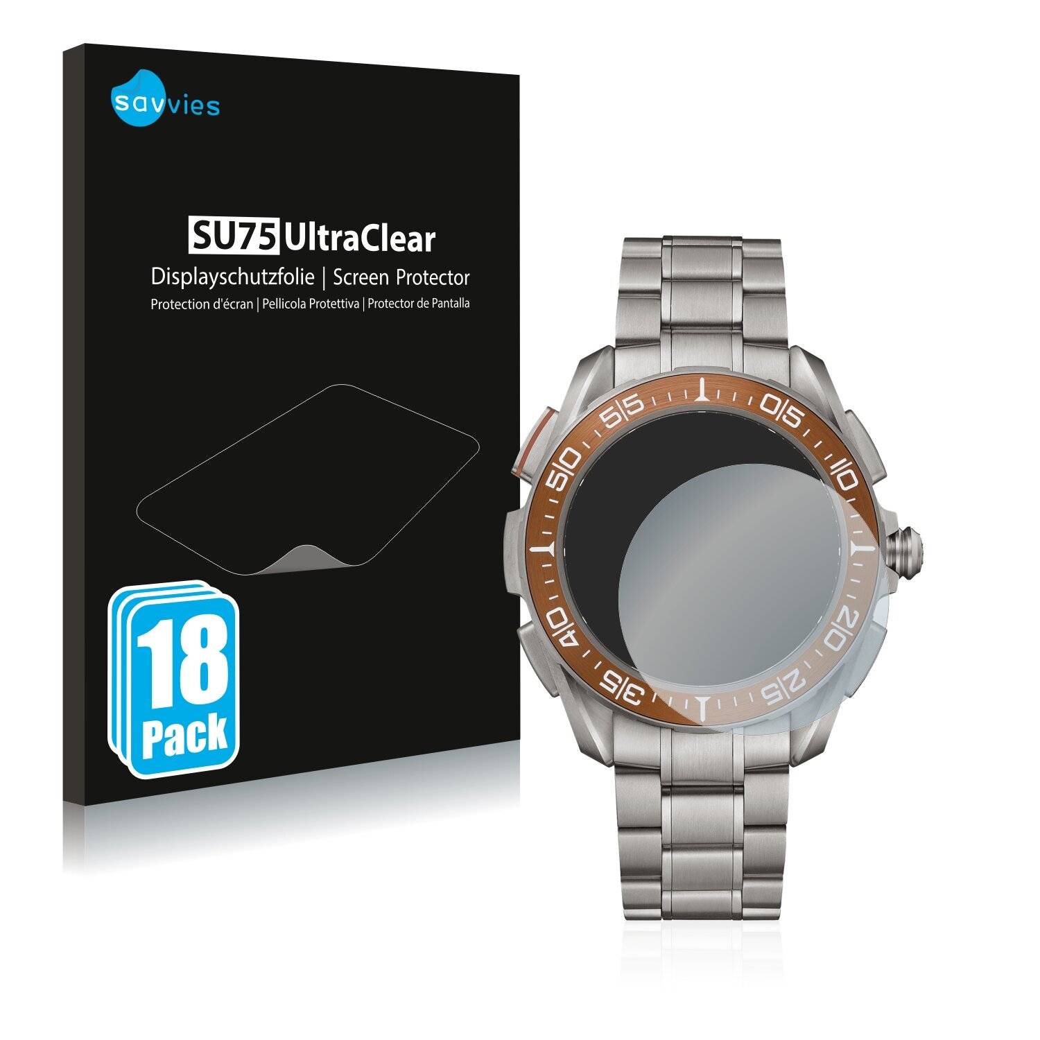 18x Savvies SU75 Displayschutzfolie für Omega MARSTIMER CHRONOGRAPH X33 (45