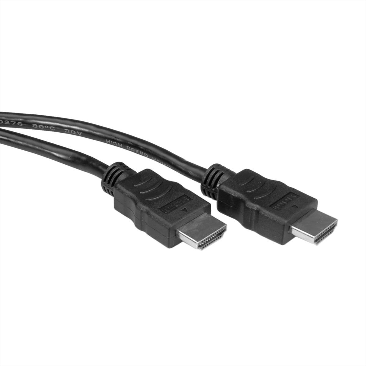 Zwei schwarze HDMI-Kabel mit Anschlüssen, die vor einem weißen Hintergrund präsentiert werden.