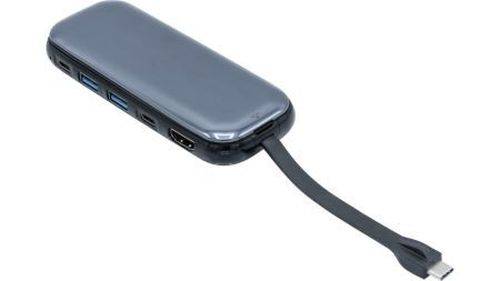 M.2 NVMe SSD-Gehäuse mit USB-C Dockingstation und HDMI, 2x USB-A und PD 100 W