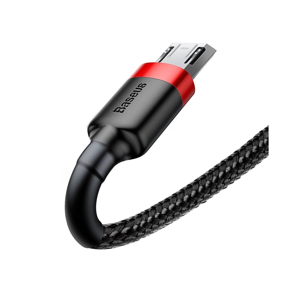 Baseus Cafule Cable durabel Kabel mit Nylon geflochtenes Ladekabel USB / micro USB QC3.0 2.4A 1M schwarz-rot (CAMKLF-B91)