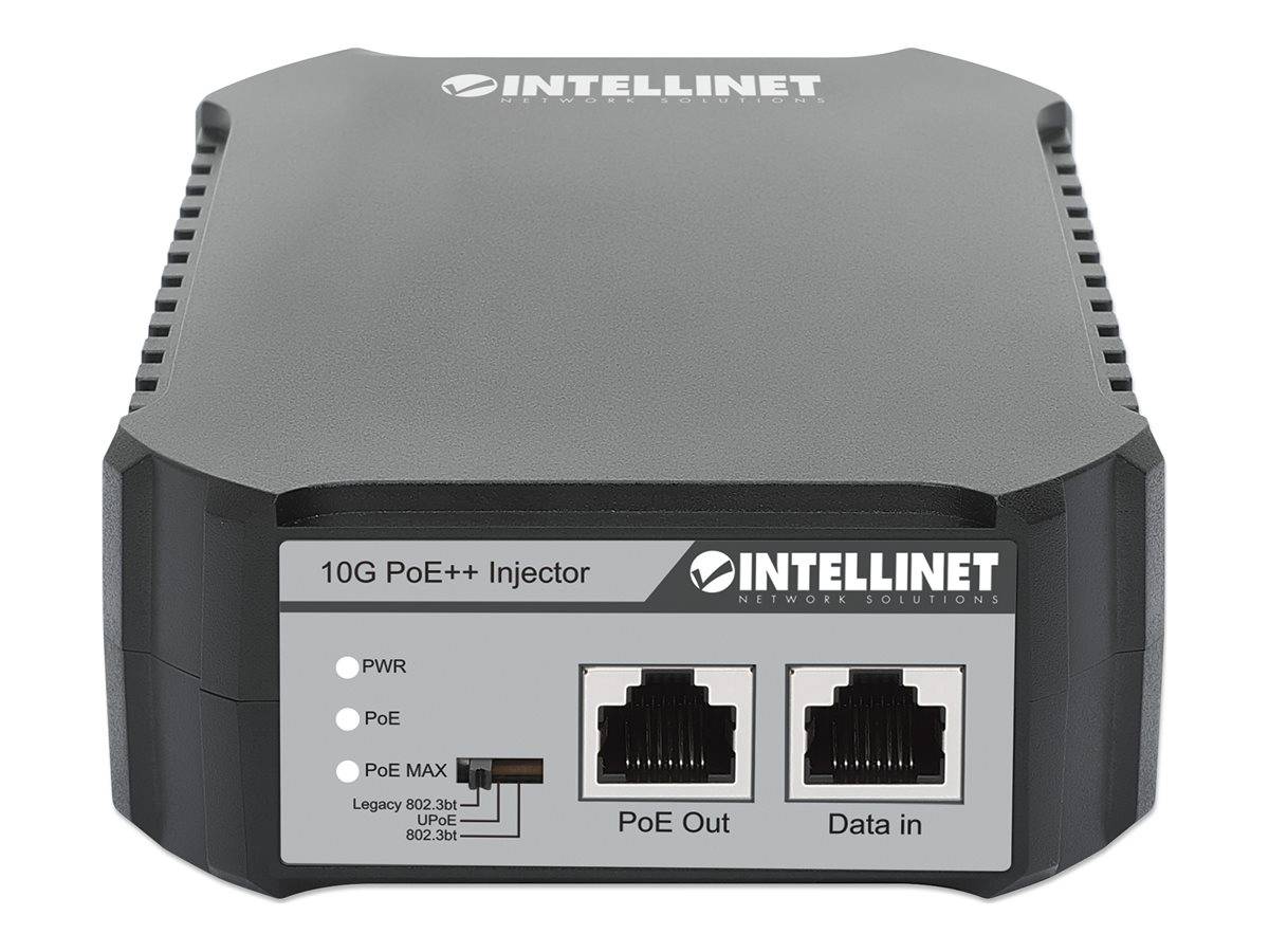 Intellinet 10G PoE++ Injektor ein 95 Watt-Port IEEE 802.3bt-konform 4PPoE Kunststoffgehäuse Power over Ethernet