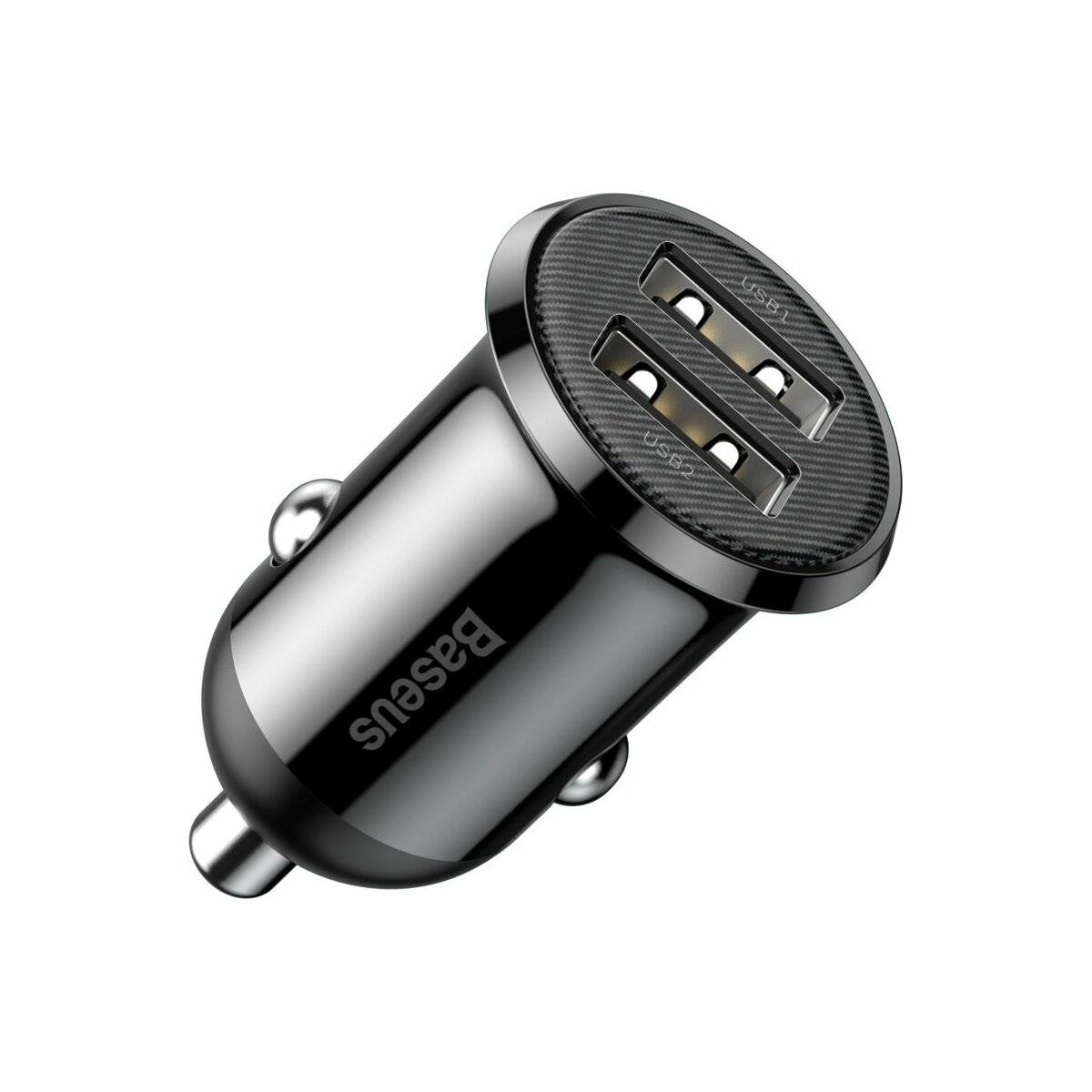 Baseus Grain Pro Autoladegerät 2x USB 4,8 A schwarz (CCALLP-01)