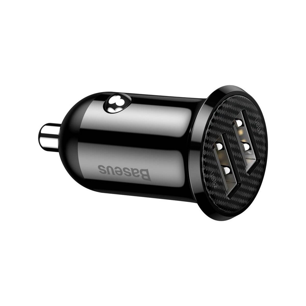 Baseus Grain Pro Autoladegerät 2x USB 4,8 A schwarz (CCALLP-01)
