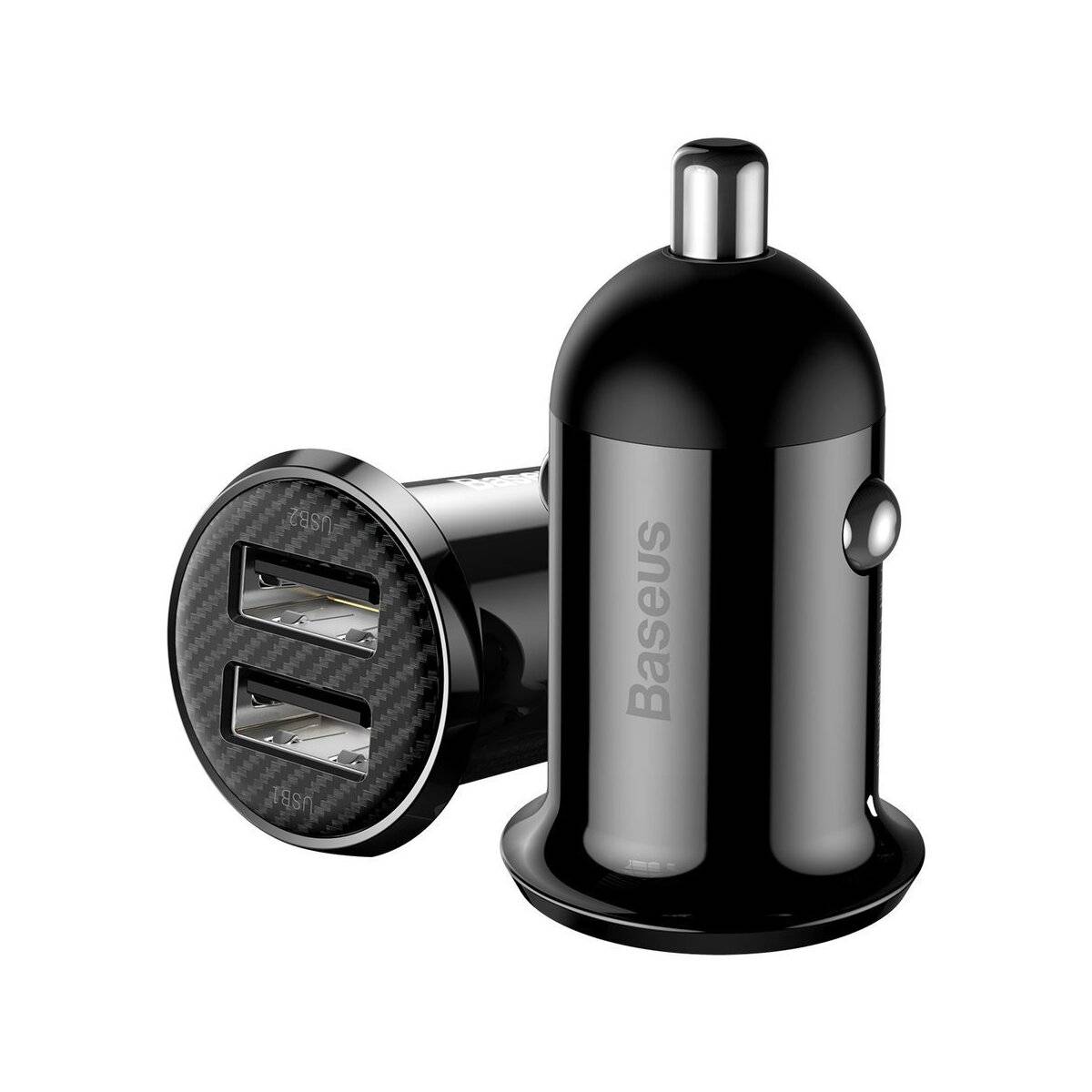 Baseus Grain Pro Autoladegerät 2x USB 4,8 A schwarz (CCALLP-01)