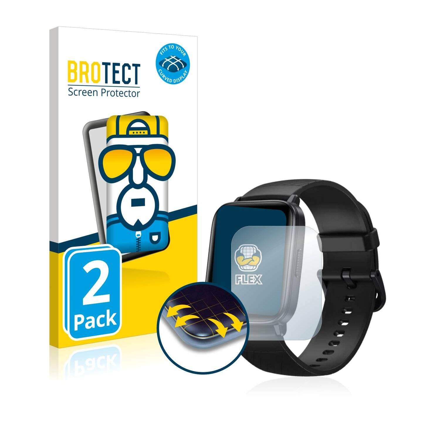 2x BROTECT Flex Full-Cover Displayschutzfolie für Zeblaze