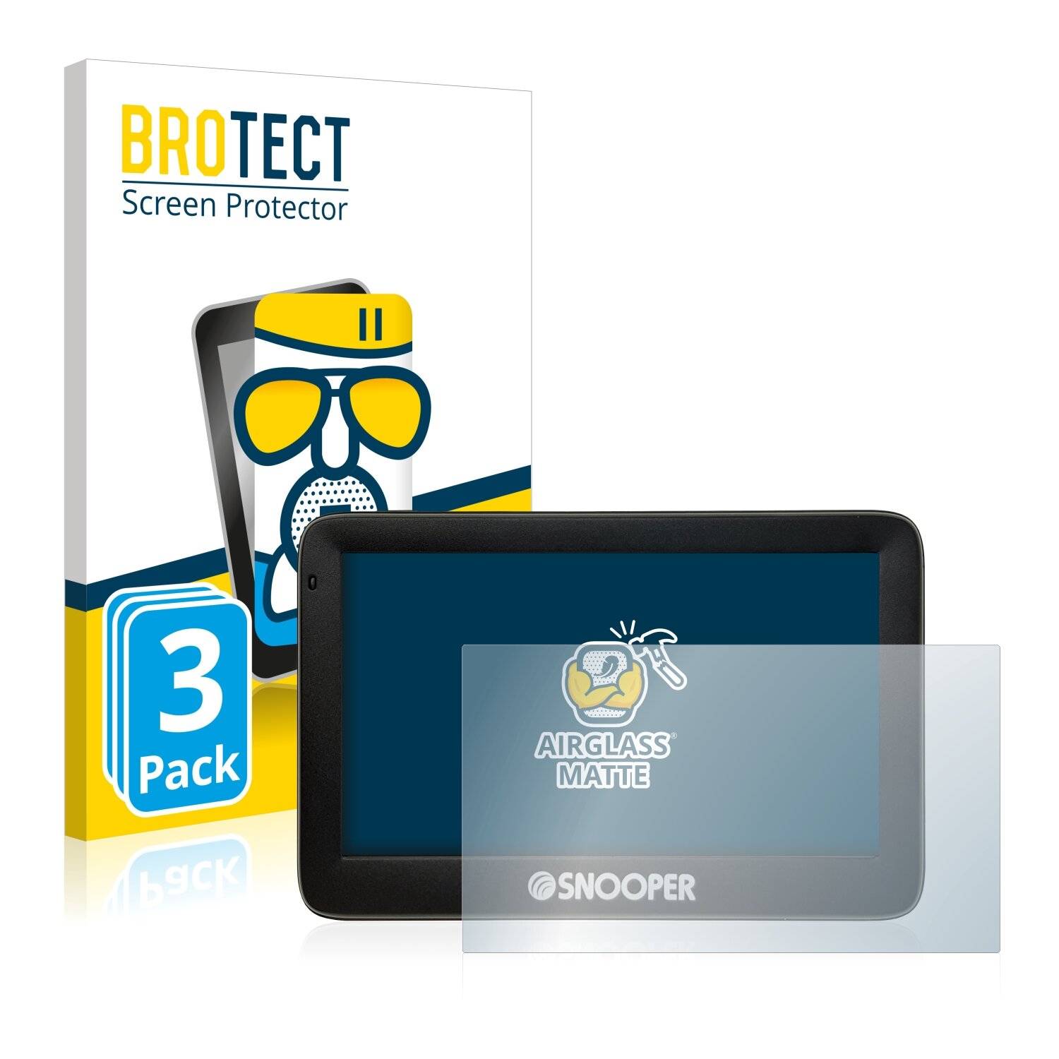 3x BROTECT AirGlass Matte Schutzglas Folie für Snooper Truckmate Pro