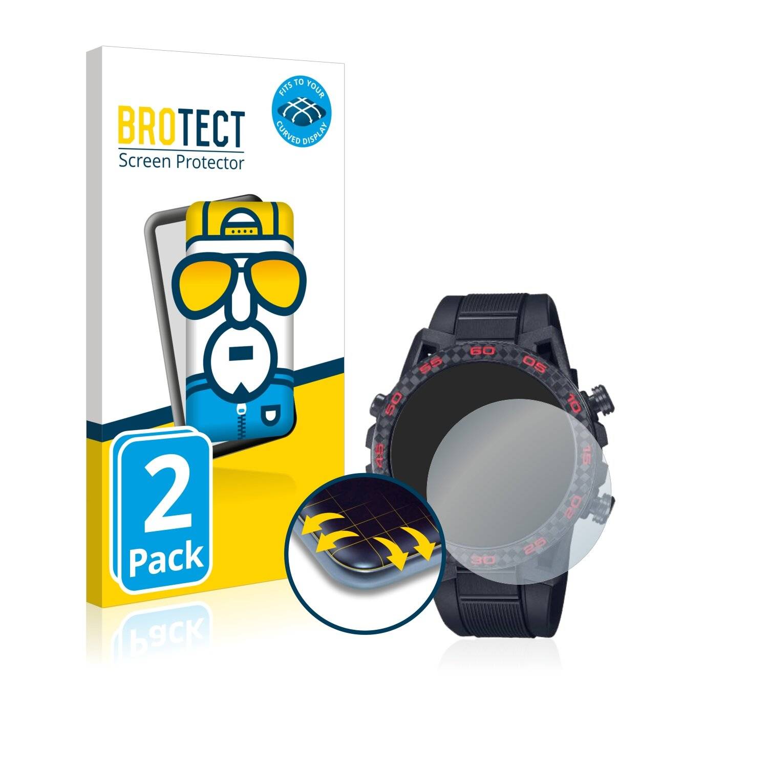 2x BROTECT Flex Full-Cover Displayschutzfolie für Casio Edifice ECB