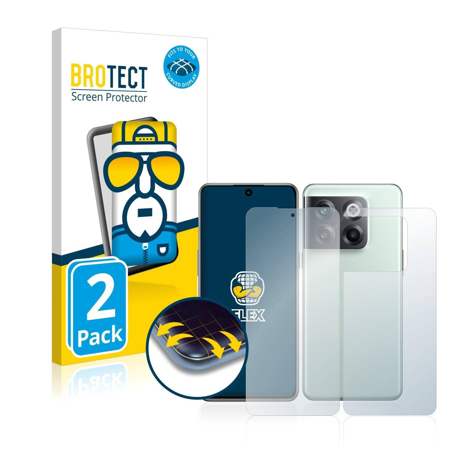 2x BROTECT Flex Full-Cover Displayschutzfolie für OnePlus 10T 5G