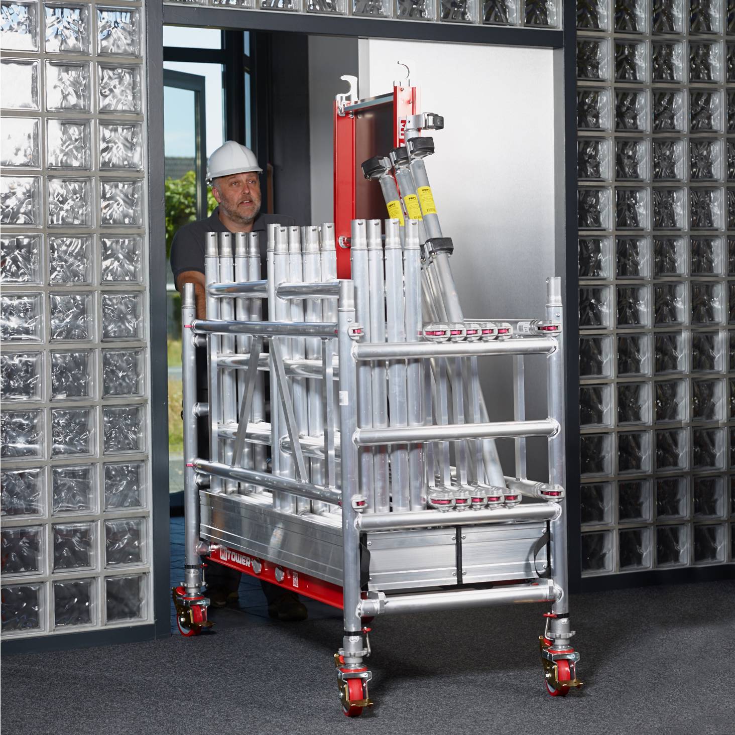 Altrex MiTower PLUS Fahrgerüst Safe-Quick®2 Geländer 1-Person-Aufbau Aluminium mit breiter Fiber-Deck Plattform 0,75x1,72m 6,20m AH