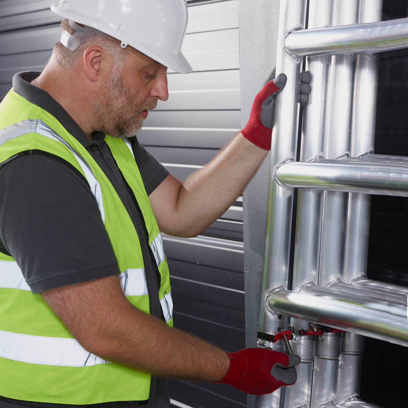 Altrex MiTower PLUS Fahrgerüst Safe-Quick®2 Geländer 1-Person-Aufbau Aluminium mit breiter Fiber-Deck Plattform 0,75x1,72m 4,20m AH