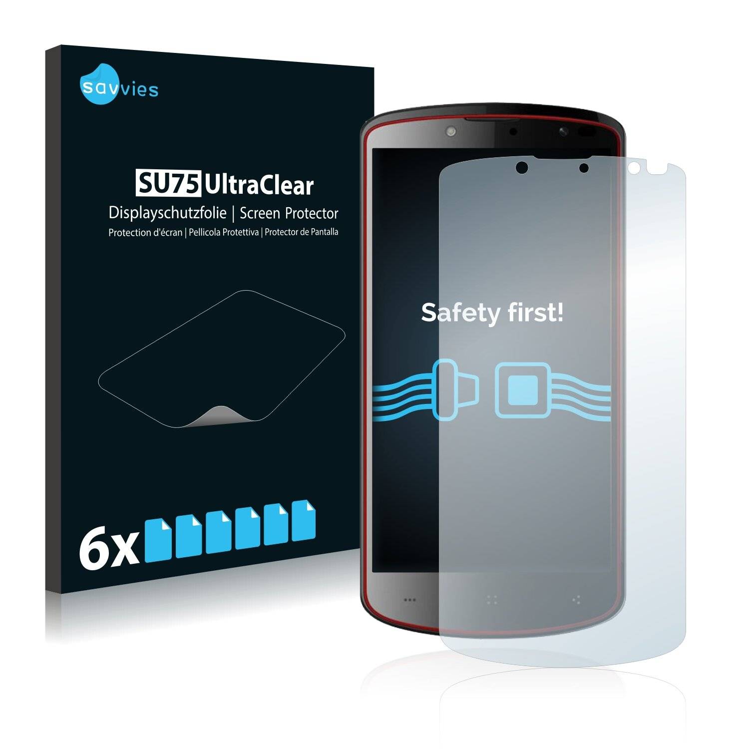 6x Savvies SU75 Displayschutzfolie für Prestigio MultiPhone 7500
