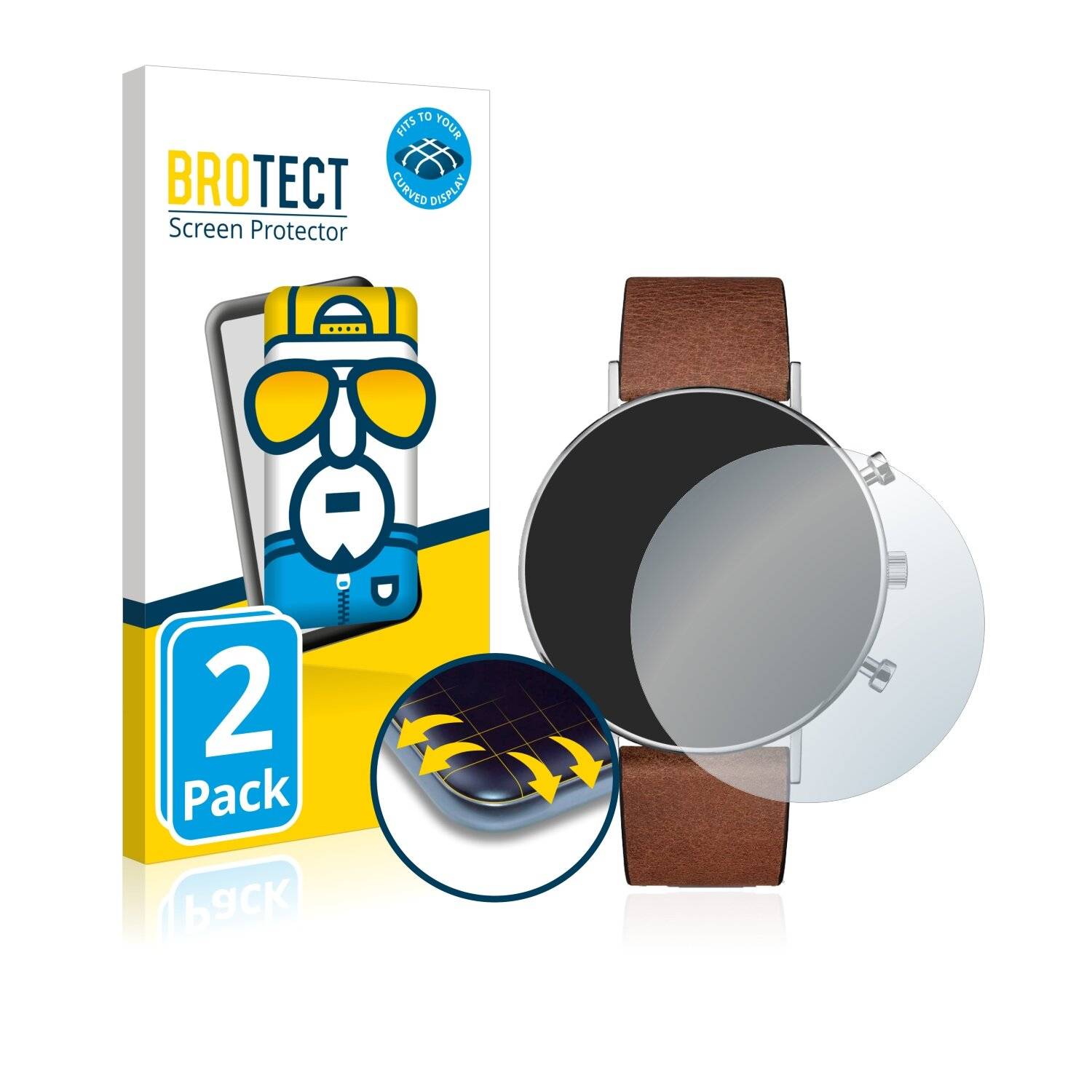 2x BROTECT Flex Full-Cover Displayschutzfolie für Sternglas Zeitmesser