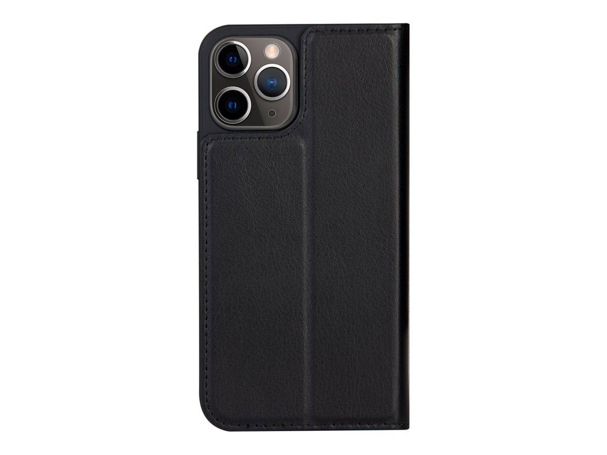 Schwarze Smartphone-Hülle mit strukturierter Oberfläche, konzipiert für ein Telefon mit mehreren hinteren Kameraobjektiven, die in der oberen linken Ecke sichtbar sind.