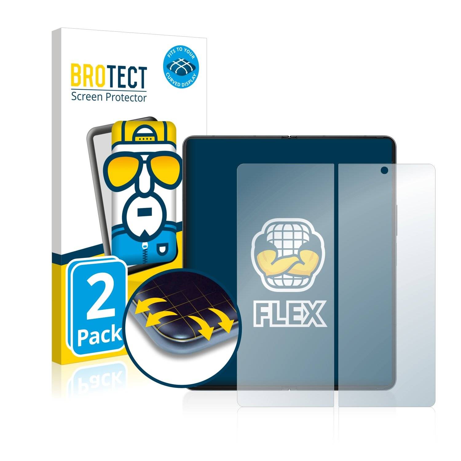 2x BROTECT Flex Full-Cover Displayschutzfolie für Samsung Galaxy Z Fold 4 (Inneres