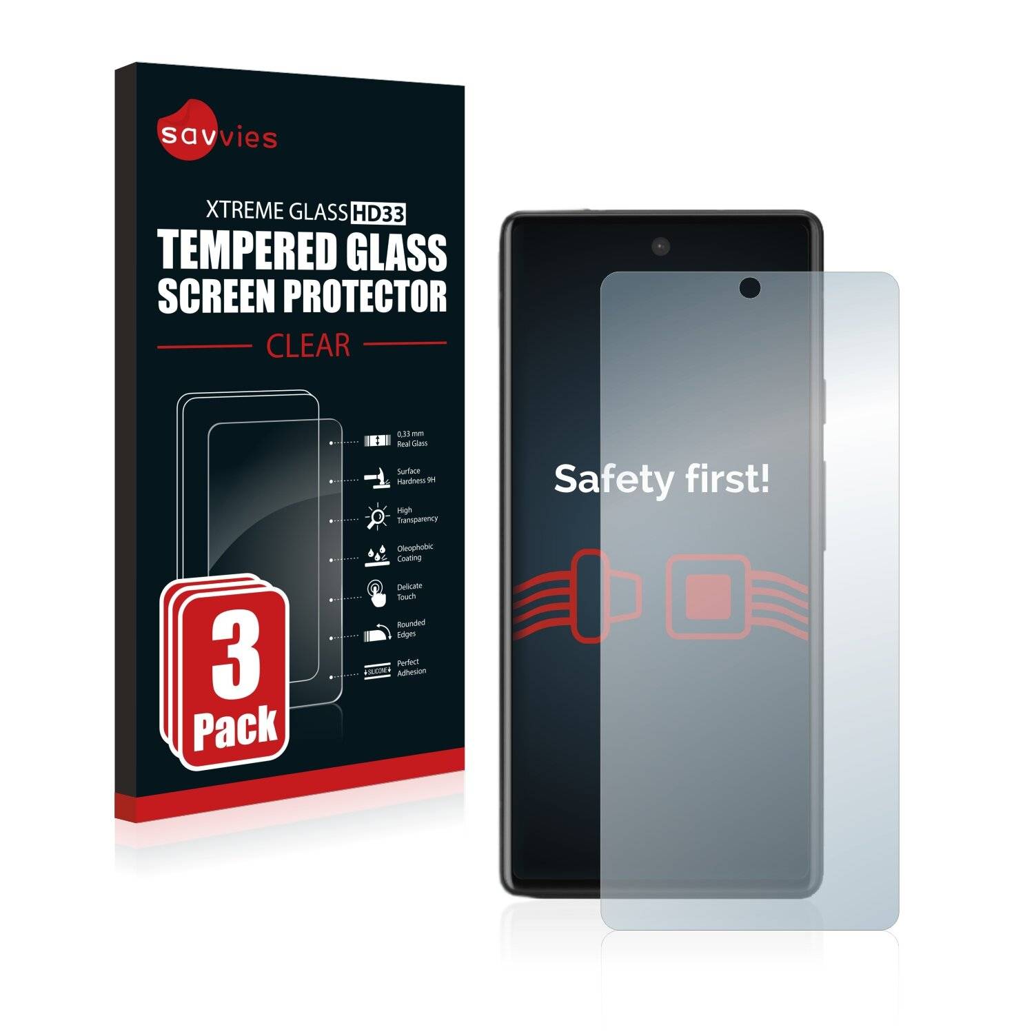 3x Savvies HD33 Clear Schutzglas für Google Pixel