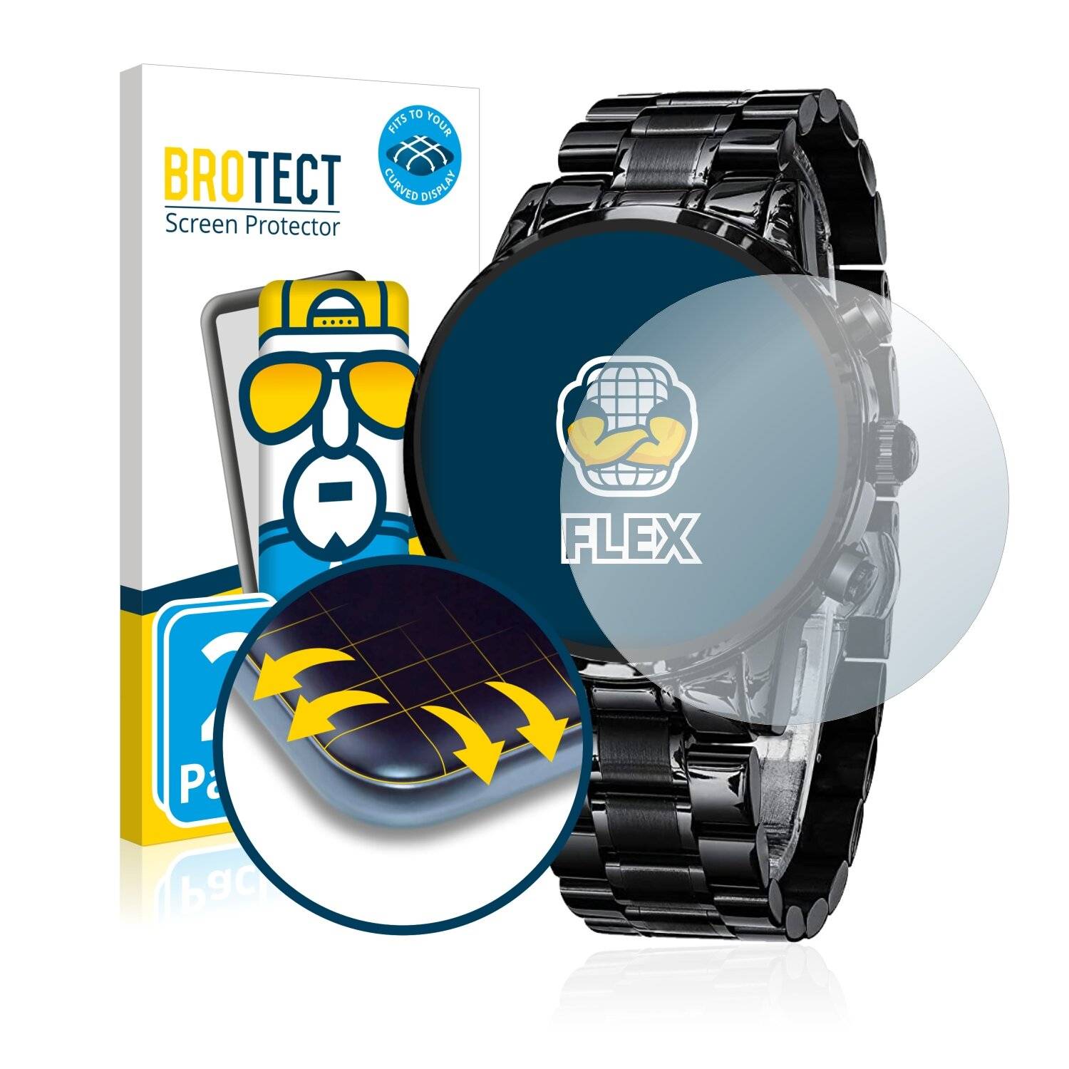 2x BROTECT Flex Full-Cover Displayschutzfolie für Megalith Military