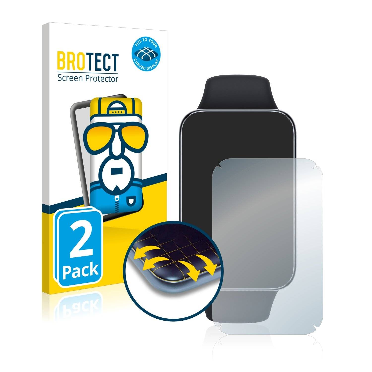 2x BROTECT Flex Full-Cover Displayschutzfolie für Xiaomi Smart Band 7