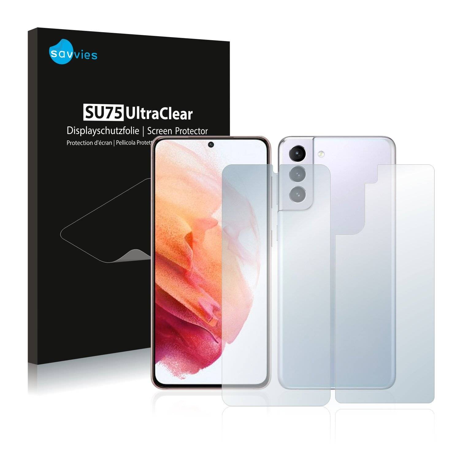 18x Savvies SU75 Displayschutzfolie für Samsung Galaxy S21 (Vorder +