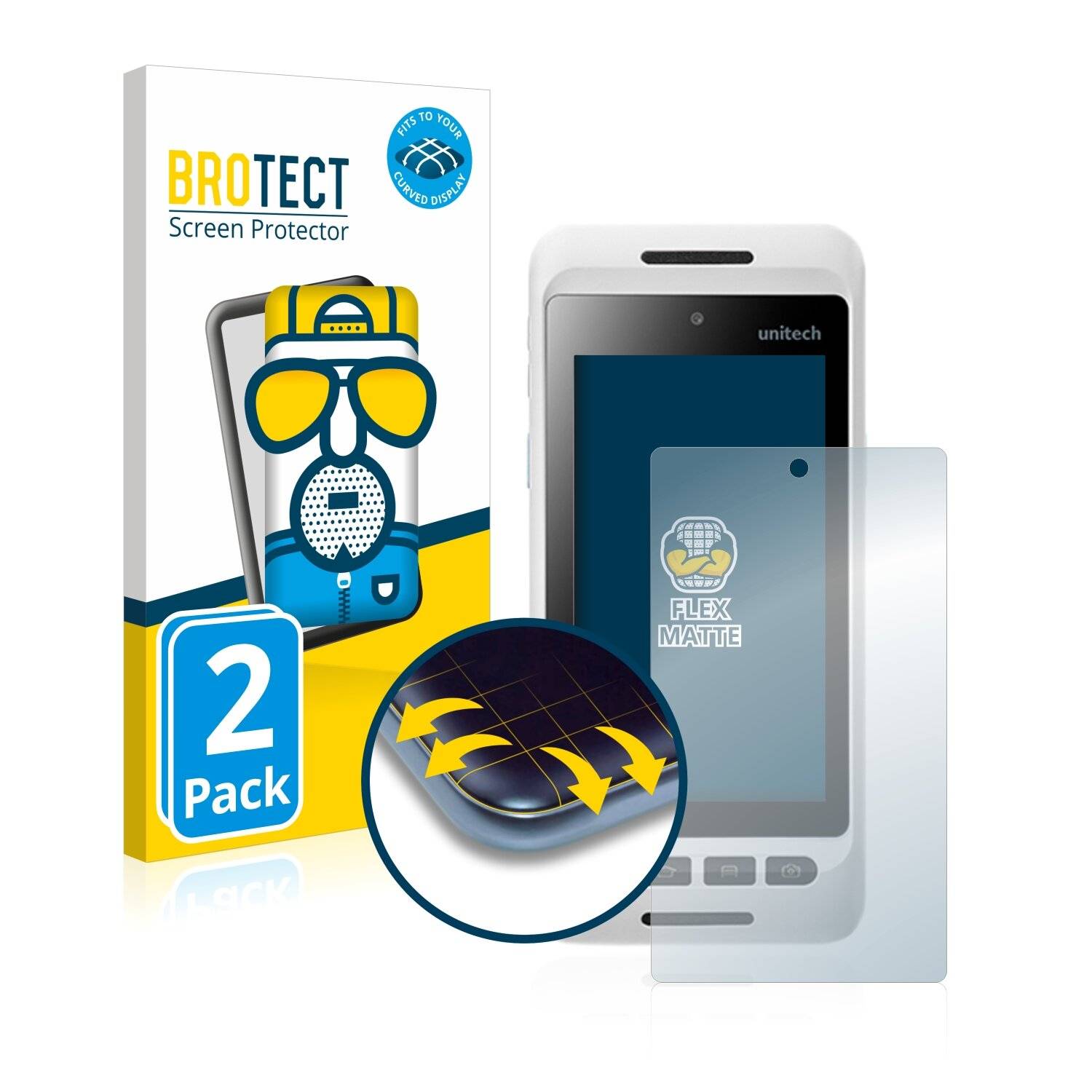 2x BROTECT Flex Matte Full-Cover Displayschutzfolie für Unitech