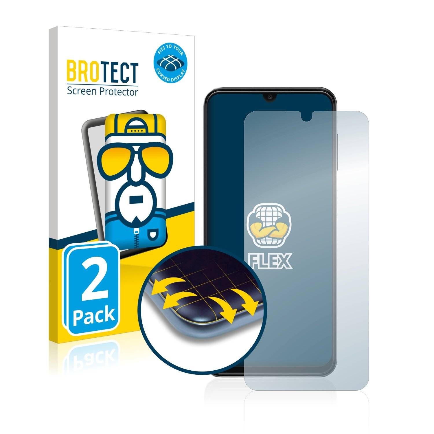 2x BROTECT Flex Full-Cover Displayschutzfolie für Samsung Galaxy A13