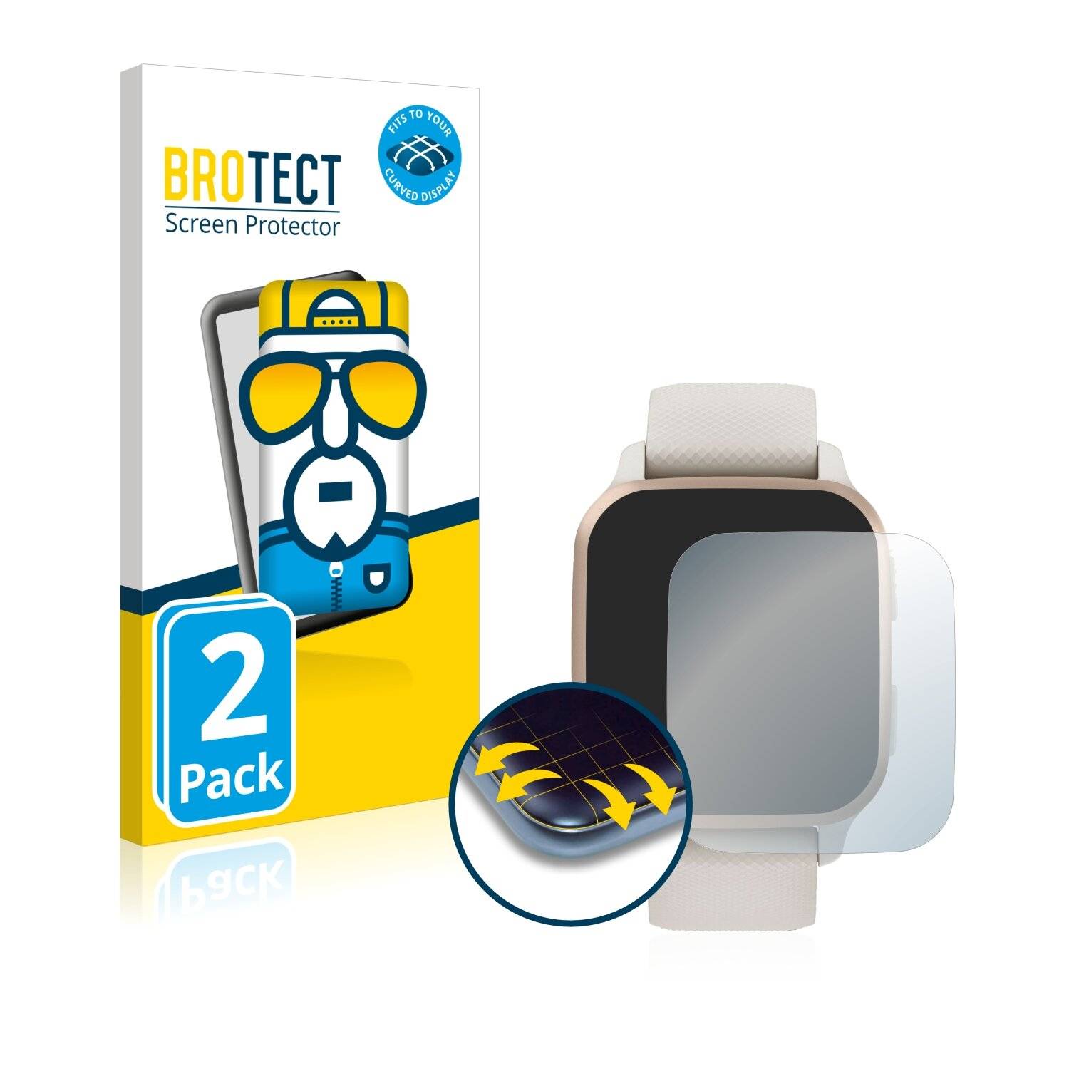 2x BROTECT Flex Full-Cover Displayschutzfolie für Garmin Venu Sq 2