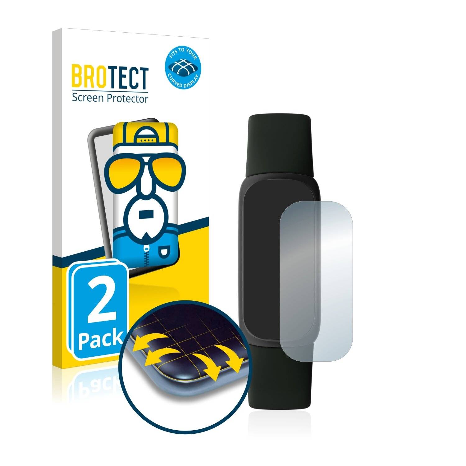 2x BROTECT Flex Full-Cover Displayschutzfolie für Fitbit Inspire
