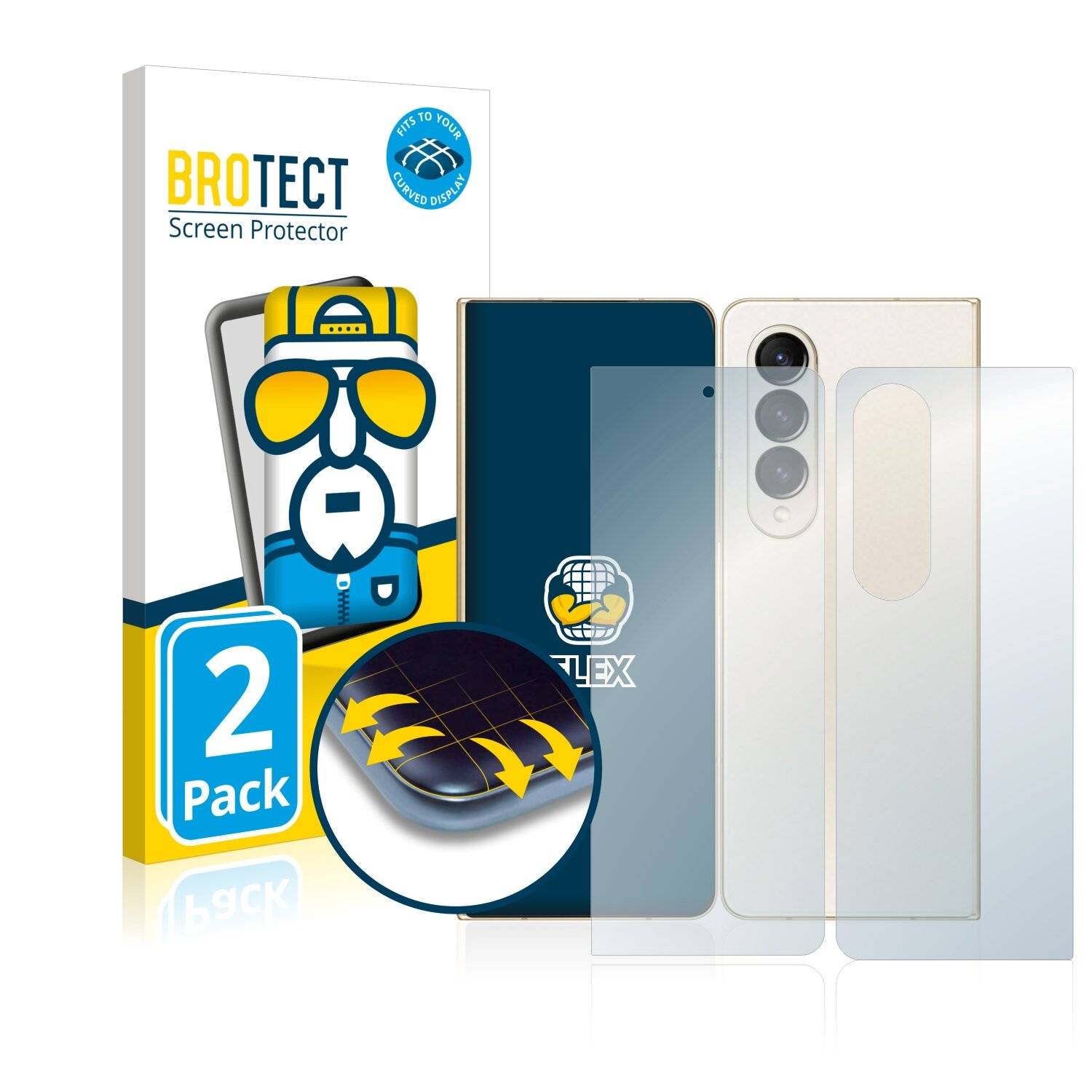2x BROTECT Flex Full-Cover Displayschutzfolie für Samsung Galaxy Z Fold 4