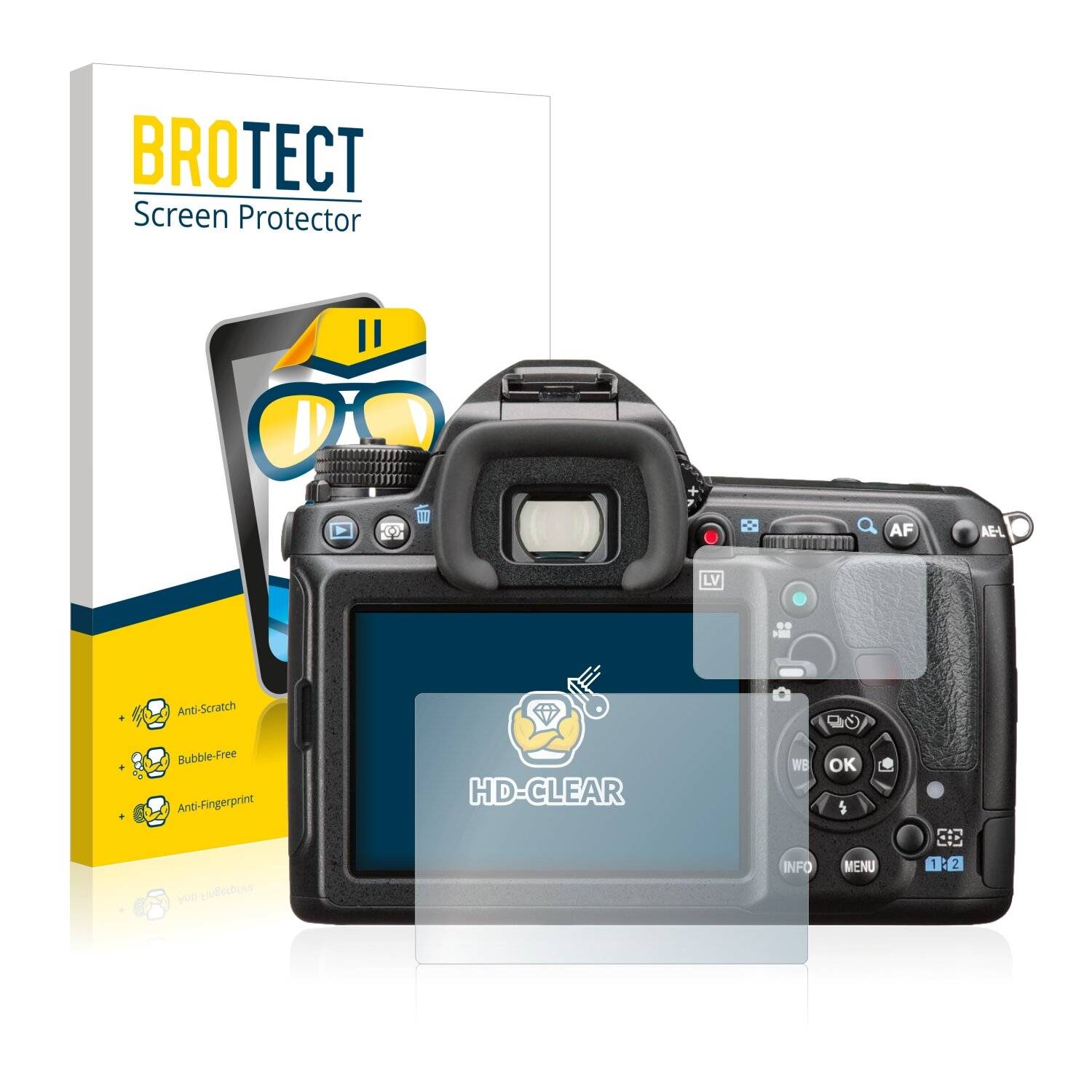 2x BROTECT HD-Clear Displayschutzfolie für Pentax K-3