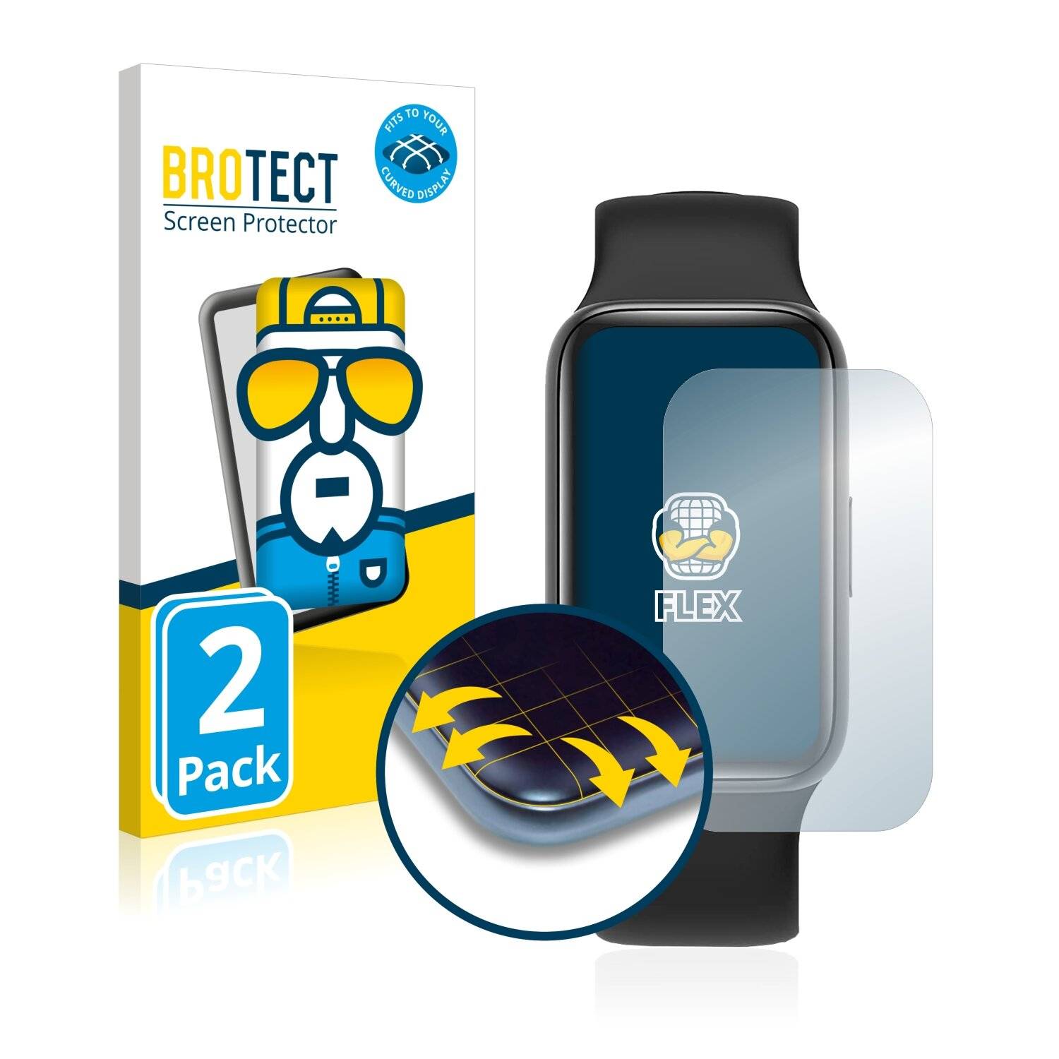 2x BROTECT Flex Full-Cover Displayschutzfolie für BingoFit Muzaria