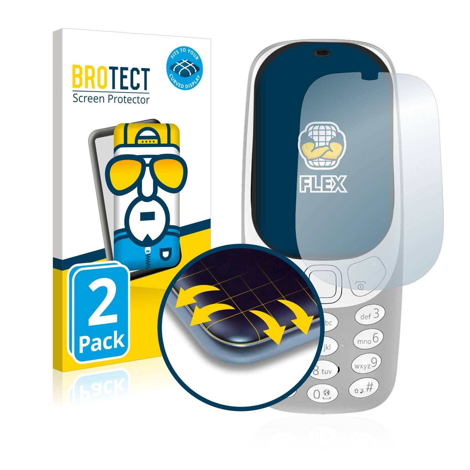 2x BROTECT Flex Full-Cover Displayschutzfolie für Nokia 3310