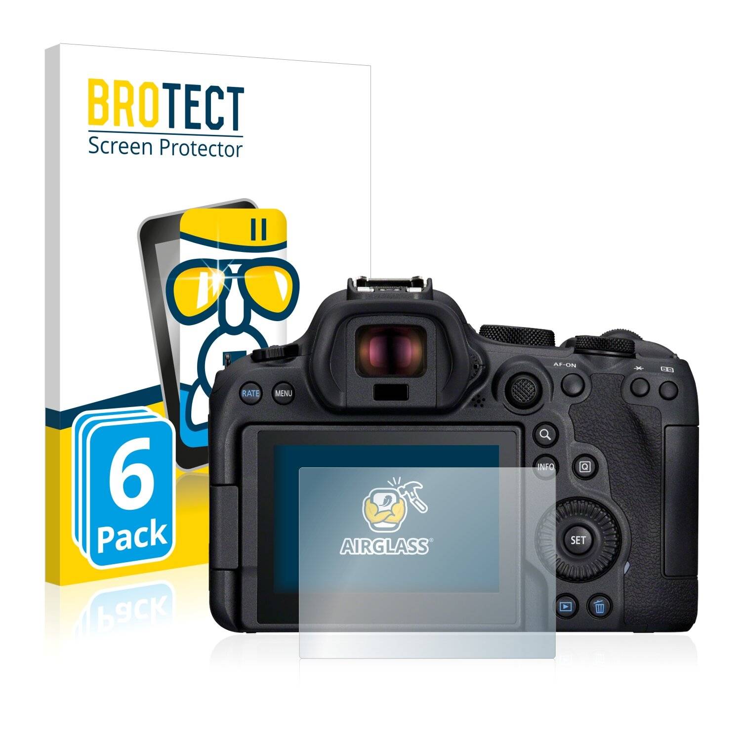 6x BROTECT AirGlass Schutzglas Folie für Canon EOS R6 Mark
