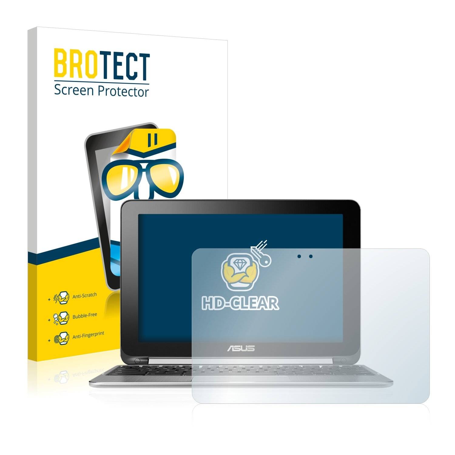 2x BROTECT HD-Clear Displayschutzfolie für Asus Chromebook Flip