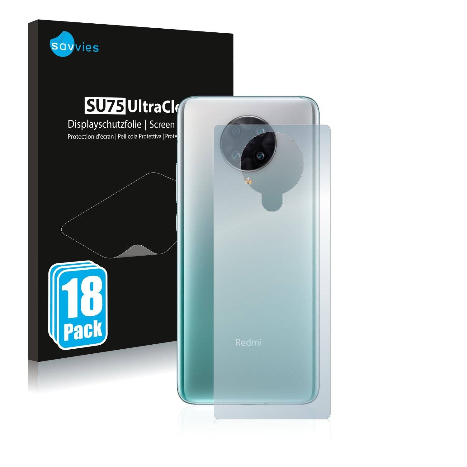 18x Savvies SU75 Displayschutzfolie für Xiaomi Redmi K30 Ultra