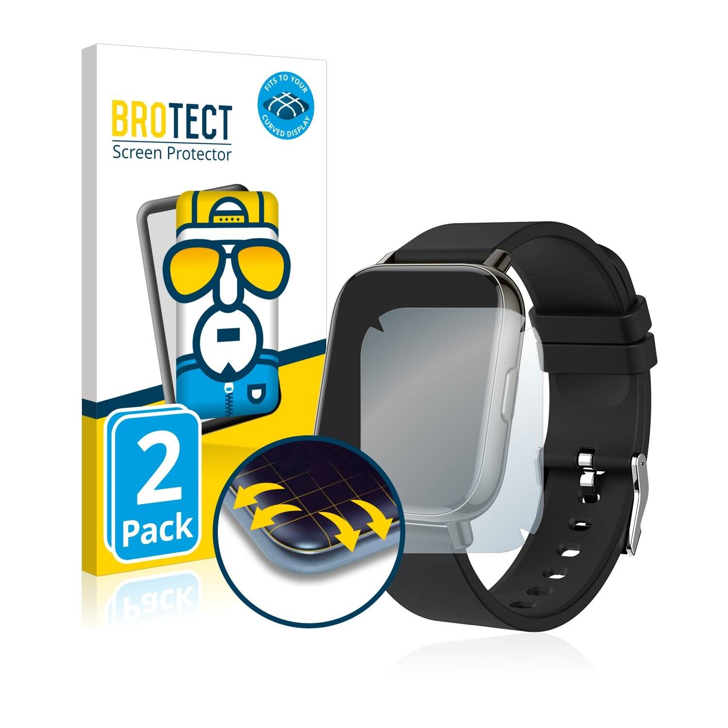 2x BROTECT Flex Full-Cover Displayschutzfolie für Molocy P32