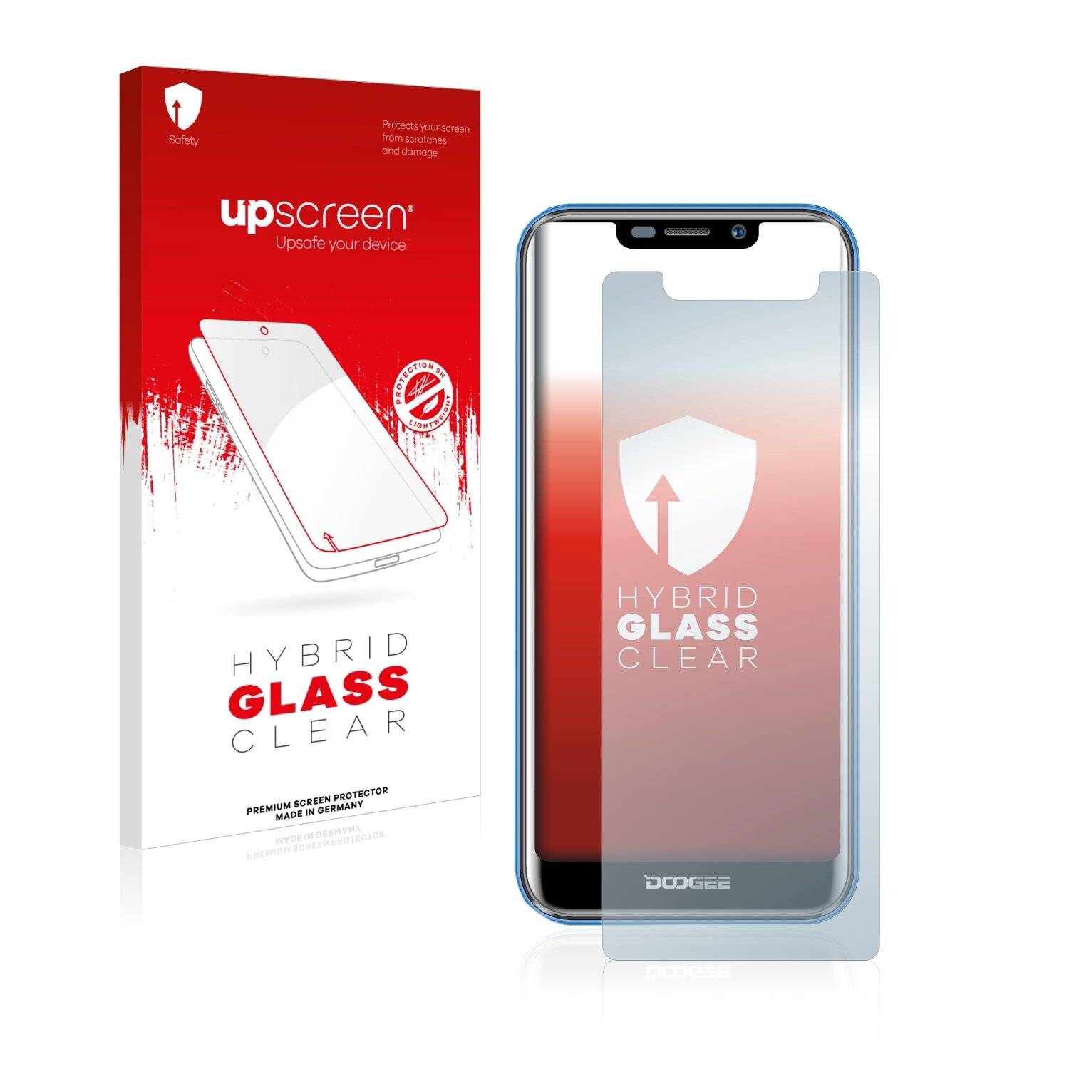 upscreen Hybrid Glass Clear Premium Schutzglas Folie für Doogee