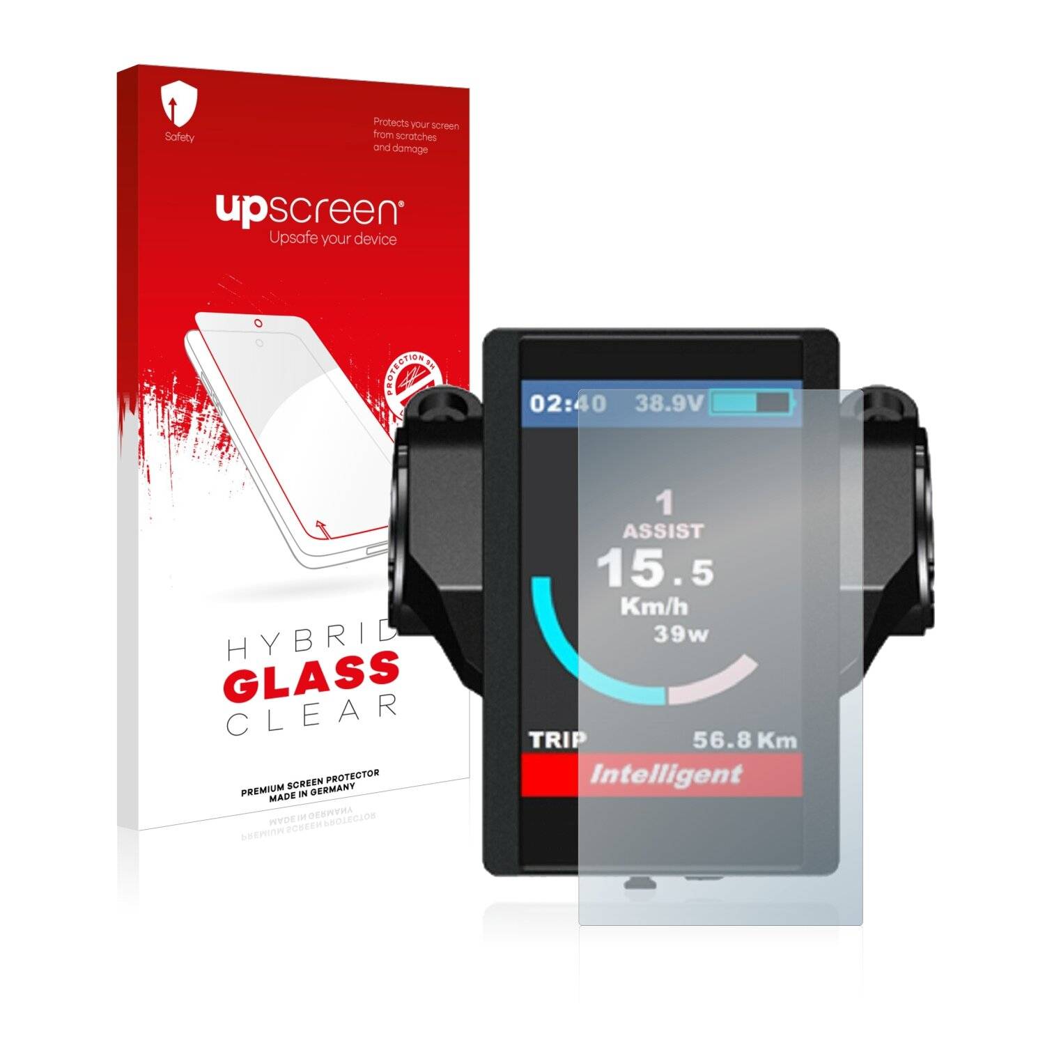 upscreen Hybrid Glass Clear Premium Schutzglas Folie für Bafang