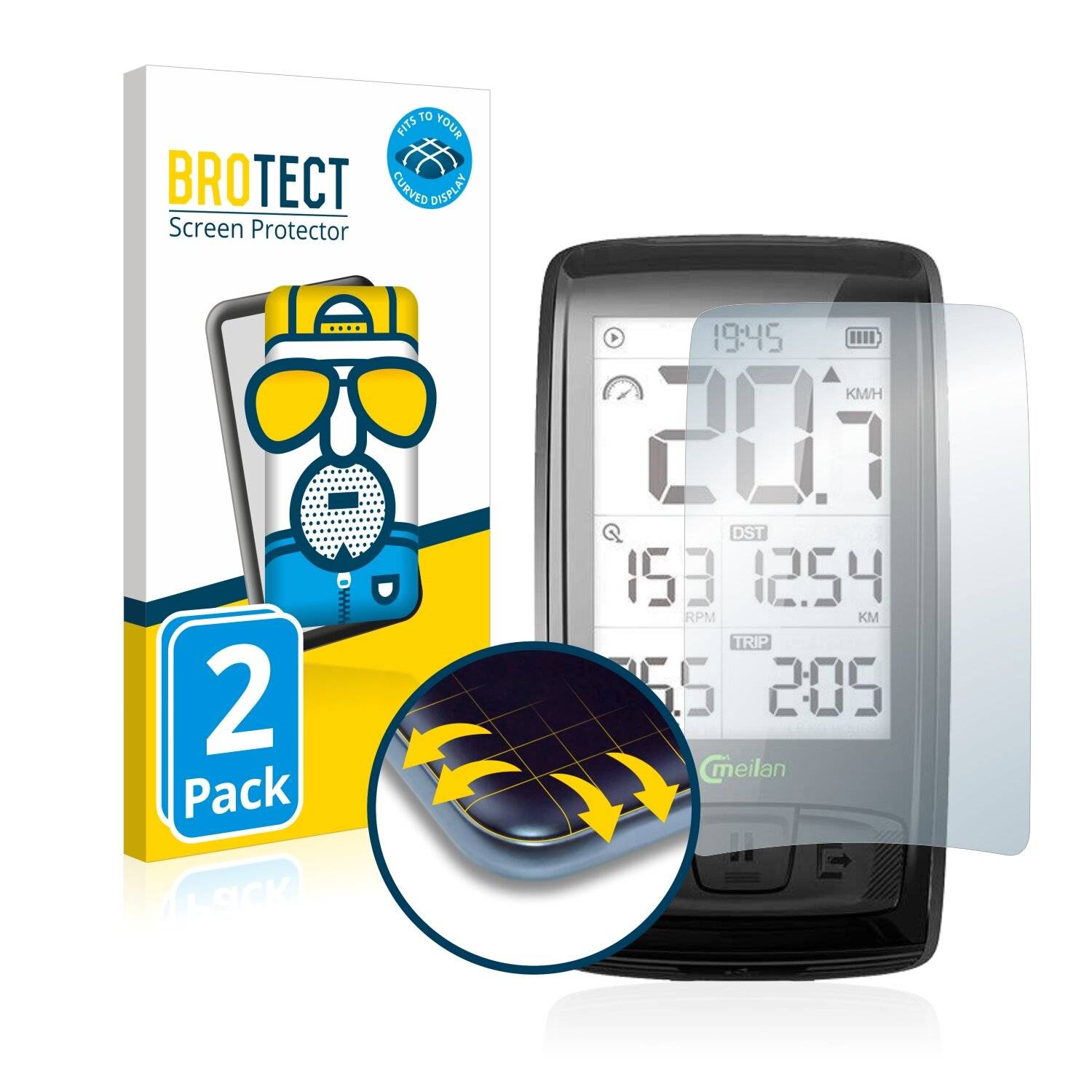 2x BROTECT Flex Matte Full-Cover Displayschutzfolie für Meilan