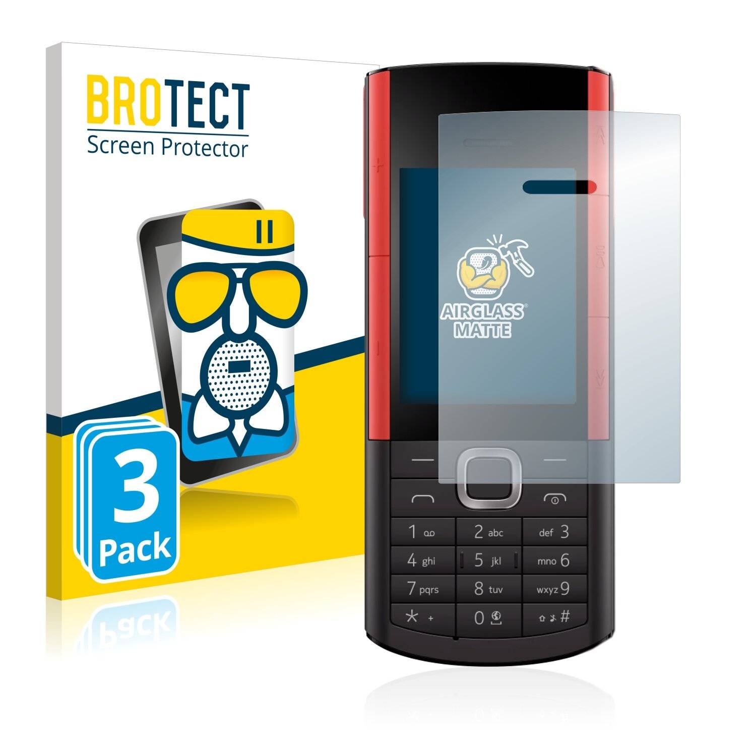 3x BROTECT AirGlass Matte Schutzglas Folie für Nokia 5710