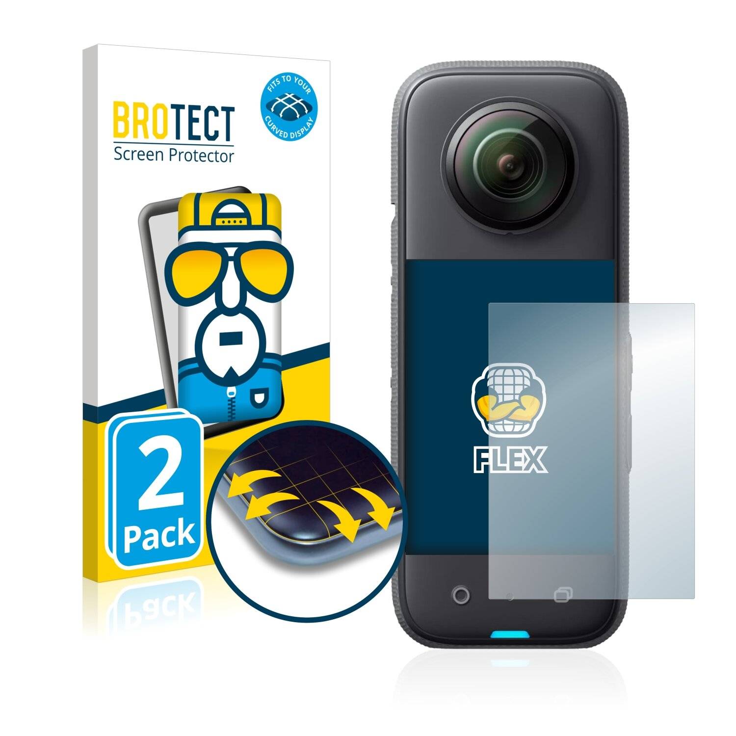 2x BROTECT Flex Full-Cover Displayschutzfolie für Insta360
