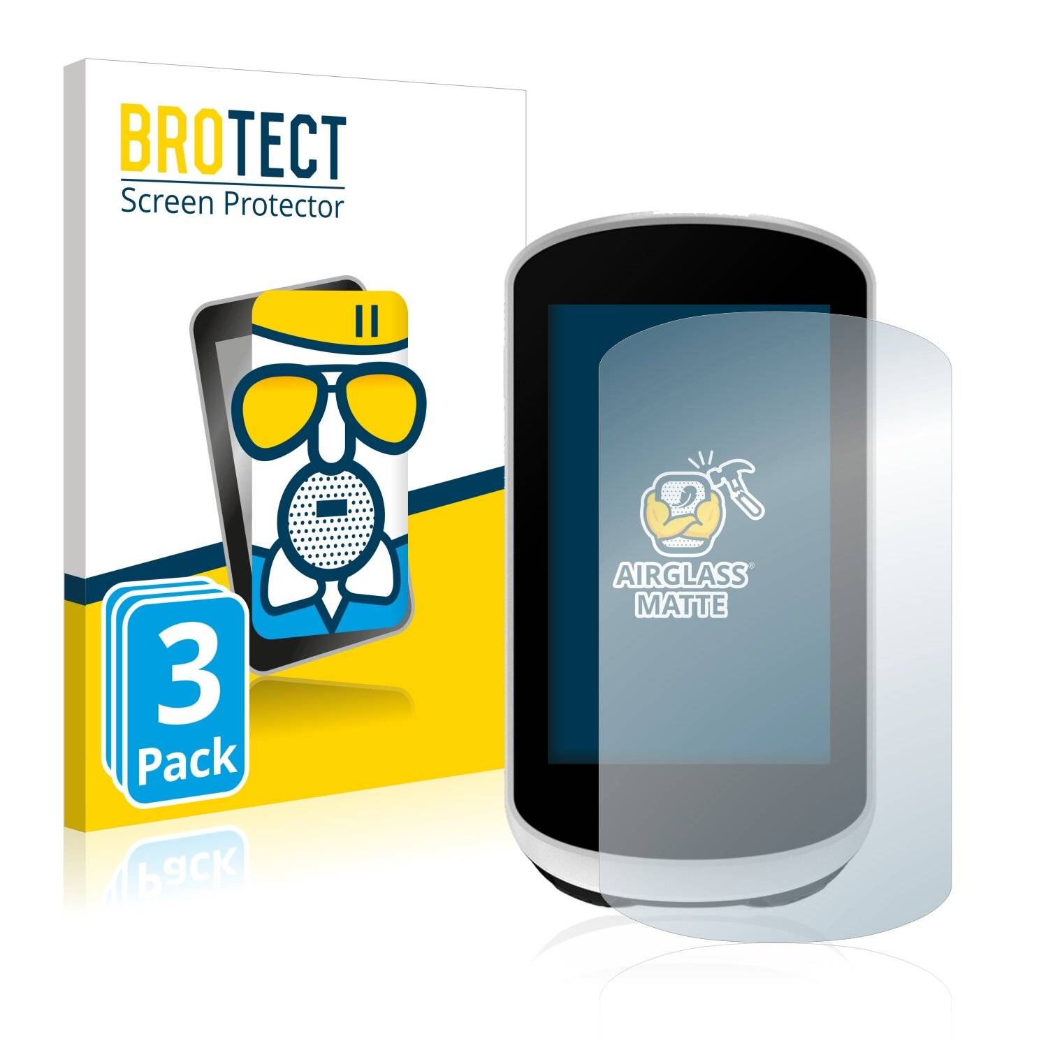 3x BROTECT AirGlass Matte Schutzglas Folie für Garmin Edge Explore