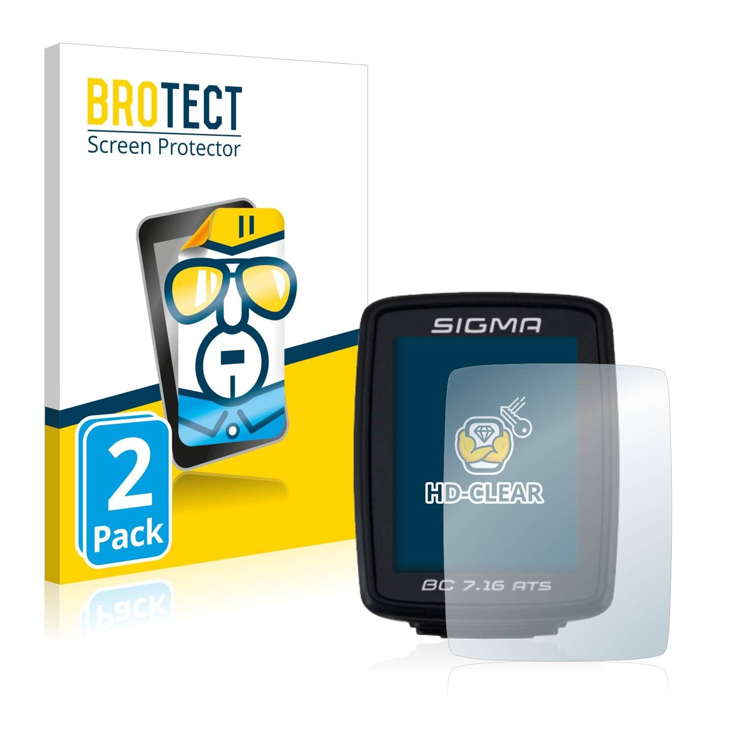 2x BROTECT HD-Clear Displayschutzfolie für Sigma BC 7.16