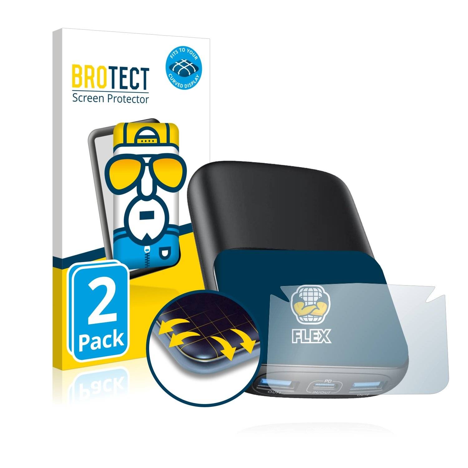 2x BROTECT Flex Full-Cover Displayschutzfolie für INIU