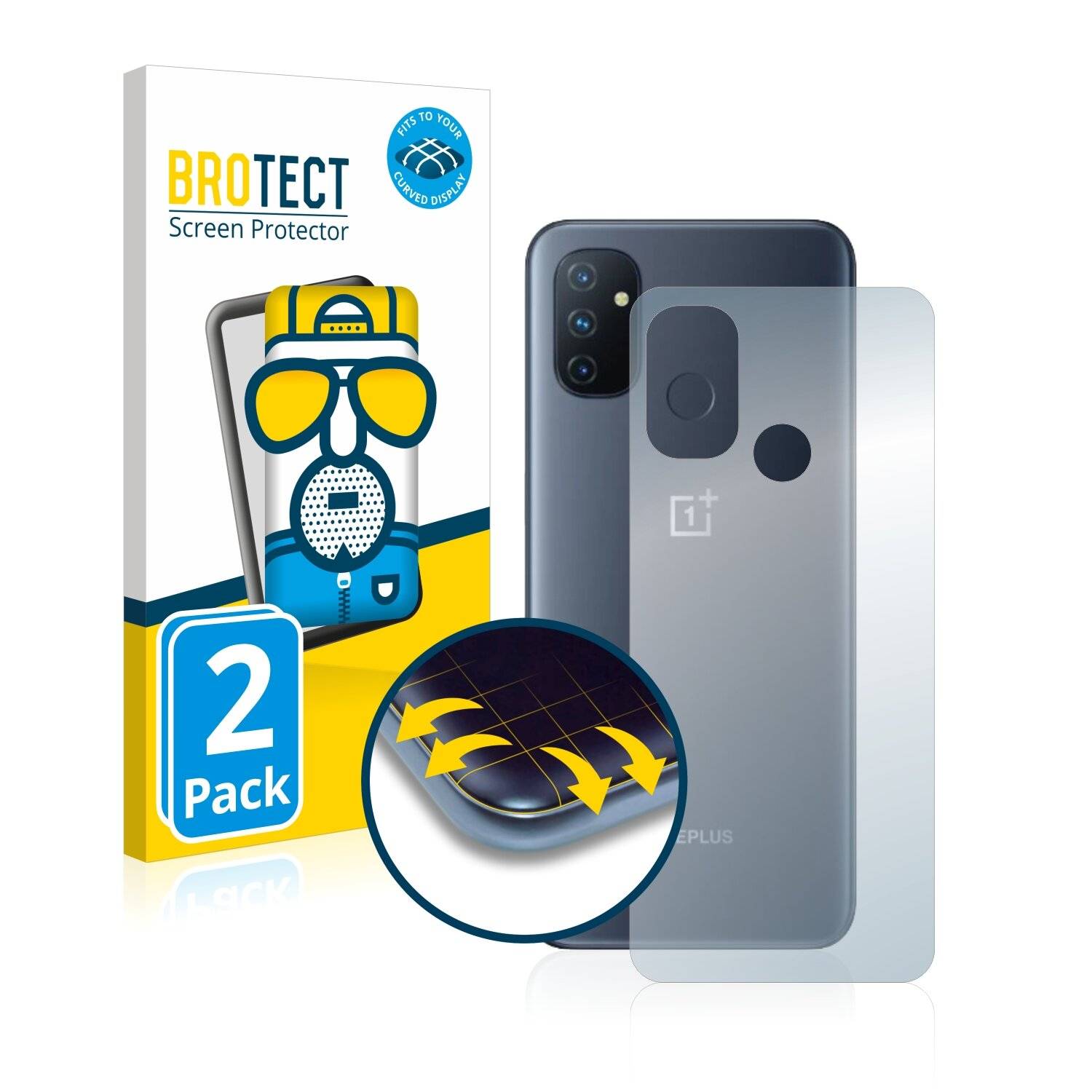 2x BROTECT Flex Matte Full-Cover Displayschutzfolie für OnePlus Nord N100