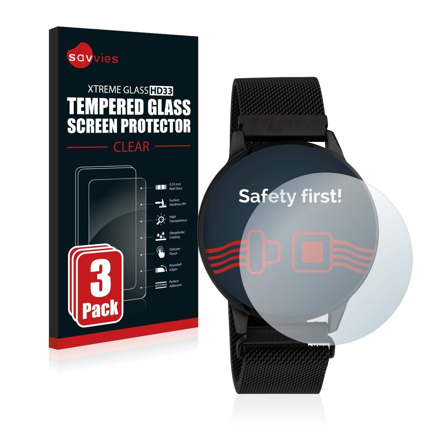 3x Savvies HD33 Clear Schutzglas für Oozoo