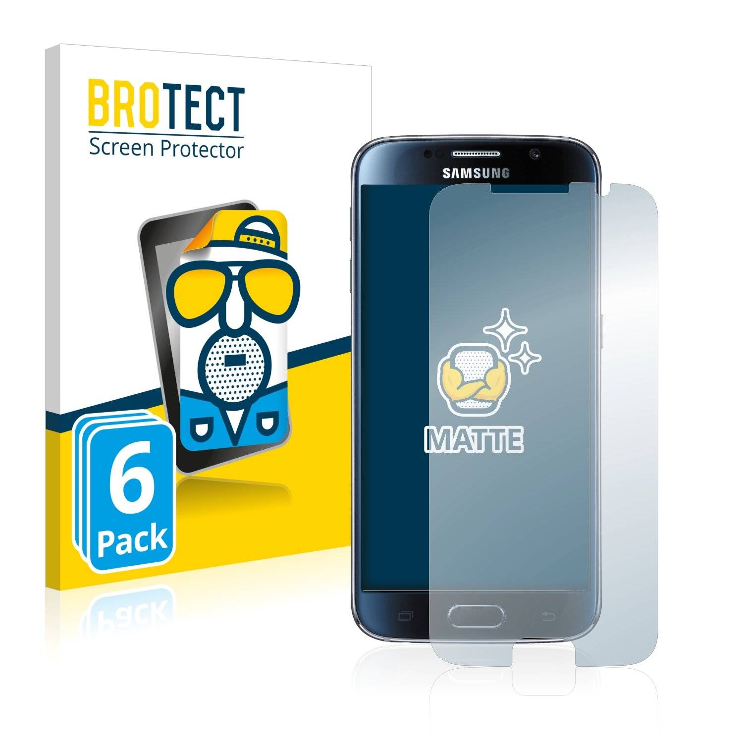 6x BROTECT Matte Displayschutzfolie für Samsung Galaxy S6 - Entspiegelt,